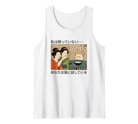 Funny Meme, Japanese Geisha Version. Woman Yelling at a Cat Camiseta sin Mangas
