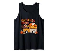 Funny Meme Six Seven Fall Turkey Thanksgiving Gen Alpha 6 7 Camiseta sin Mangas