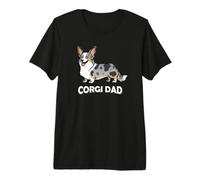 Funny Mens & Boys Cardigan Blue Merle Corgi Dad Lover Camiseta Premium