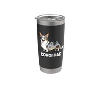 Funny Mens & Boys Cardigan Blue Merle Corgi Dad Lover Vaso térmico de acero inoxidable de doble pared