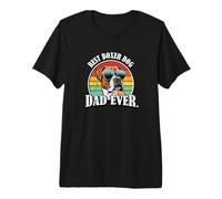 Funny Mens Boys Cool Retro Vintage Best Boxer Dog Dad Ever Camiseta Premium