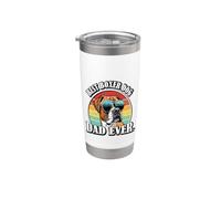 Funny Mens Boys Cool Retro Vintage Best Boxer Dog Dad Ever Vaso térmico de acero inoxidable de doble pared
