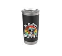 Funny Mens Boys Cool Retro Vintage Best Boxer Dog Dad Ever Vaso térmico de acero inoxidable de doble pared