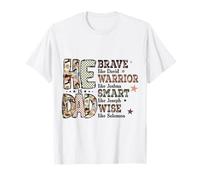 Funny Mens Dad Día del Padre Christian Jesus He Is Smart Brave Camiseta