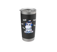 Funny Mens Kids Boys Cartoon Kawaii Video Gamer Hippo Lover Vaso térmico de acero inoxidable de doble pared