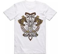 Funny Mens T Shirt Viking Norse Man Odin Gift Regular Fit 100% Cotton tee White 3XL