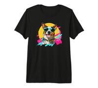 Funny Mens Vintage Retro 80s 90s Australian Cattle Dog Lover Camiseta Premium