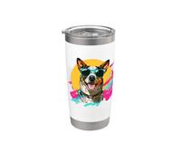 Funny Mens Vintage Retro 80s 90s Australian Cattle Dog Lover Vaso térmico de acero inoxidable de doble pared
