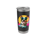 Funny Mens Vintage Retro 80s 90s Australian Cattle Dog Lover Vaso térmico de acero inoxidable de doble pared