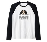 Funny Mens Womens Every Snack Make Begging Bernedoodle Dog Camiseta Manga Raglan