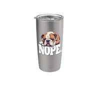 Funny Mens Womens Girls Napping NOPE English Bulldog Lover Vaso térmico de acero inoxidable de doble pared