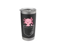 Funny Mens Womens Kawaii Kids Girls Boy Pocket Axolotl Lover Vaso térmico de acero inoxidable de doble pared