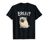 Funny Mens Womens Kids Cartoon Bruh Pug Dog Lover Camiseta