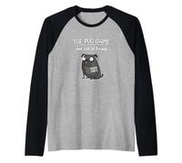 Funny Mens Womens Kids Cartoon Pug Game Pug Dog Lover Camiseta Manga Raglan