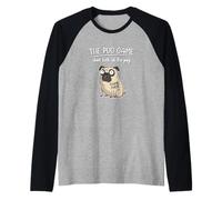 Funny Mens Womens Kids Cartoon Pug Game Pug Dog Lover Camiseta Manga Raglan