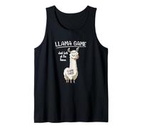 Funny Mens Womens Kids Llama Game Don't Look At The Llama Camiseta sin Mangas