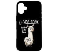 Funny Mens Womens Kids Llama Game Don't Look At The Llama Carcasa para iPhone 16 Plus