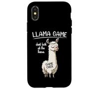Funny Mens Womens Kids Llama Game Don't Look At The Llama Carcasa para iPhone X/XS