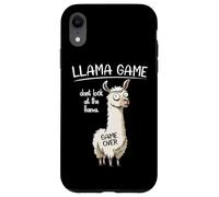Funny Mens Womens Kids Llama Game Don't Look At The Llama Carcasa para iPhone XR
