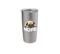 Funny Mens Womens Kids Meme NOPE Sleep Nap Pug Lover Vaso térmico de acero inoxidable de doble pared