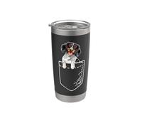 Funny Mens Womens Kids Pocket Piebald Dachshund Lover Vaso térmico de acero inoxidable de doble pared