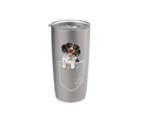 Funny Mens Womens Kids Pocket Piebald Dachshund Lover Vaso térmico de acero inoxidable de doble pared
