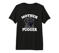 Funny Mens & Womens Mother Pugger Black Pug Lover Camiseta Premium