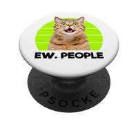 Funny Meow Surprised Cat, EW. People Illustration Graphic PopSockets PopGrip Adhesivo