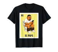 Funny Mexican Design for Dad - El Papa Camiseta gráfica económica, Hombre, Negro, S