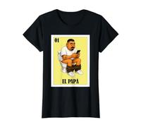 Funny Mexican Design for Dad - El Papa Camiseta gráfica económica, Mujer, Negro, S