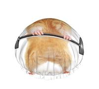 Funny Mice Gorro de ducha reutilizable Little Cute Animal Hamster Gym Sport Humor Pet Strong Strength Gorro de ducha grande Gorro de ducha, gorro de baño, cubierta de pelo para mujeres de pelo largo