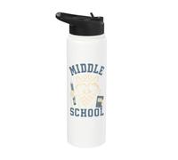 Funny Middle School Feral Raccoon Back to School Teacher Stainless Steel Insulated Water Bottle