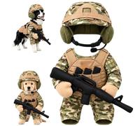 Funny Military Dog Costume Uniform, Dog Soldier Costume (Large) | Dog Army Costume, with Adjustable Straps & Helmet, Easy Dressing Halloween Costumes for Small, Medium, Large Dogs