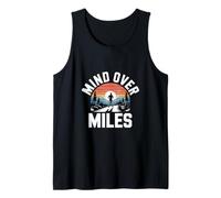 Funny Mind Over Miles Diciendo Motivación del Corredor Camiseta sin Mangas
