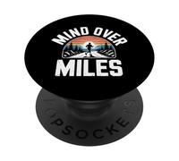 Funny Mind Over Miles Diciendo Motivación del Corredor PopSockets PopGrip Adhesivo