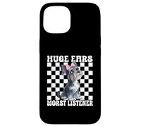 Funny Miniature Schnauzer Dog Girl Enormes Orejas Peor Oyente Carcasa para iPhone 15