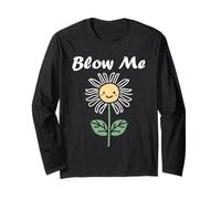 Funny minimalist dandelions flowers simple blow me dandelion Manga Larga