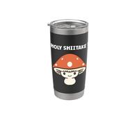 Funny minimalist mushroom simple holy shiitake Vaso térmico de acero inoxidable de doble pared