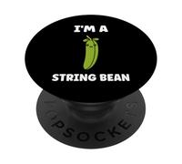 Funny Minimalist Vegetable qupte I'm a String Bean PopSockets PopGrip Adhesivo
