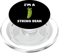 Funny Minimalist Vegetable qupte I'm a String Bean PopSockets PopGrip para MagSafe