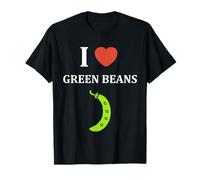 Funny Minimalist Vegetable Simple i Love Green Beans Camiseta