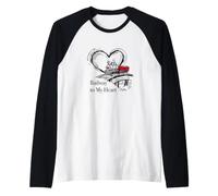 Funny Model Railroad Juego de Palabras Ferrocarril a mi corazón Camiseta Manga Raglan