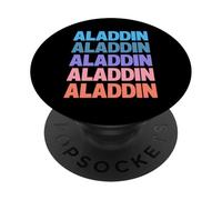 Funny Modern Repeated Text Design Aladdin PopSockets PopGrip Adhesivo