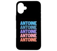 Funny Modern Repeated Text Design Antoine Carcasa para iPhone 16 Plus