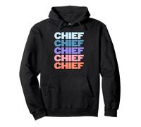 Funny Modern Repeated Text Design Chief Grandpa Granddad Sudadera con Capucha
