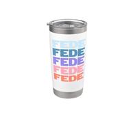 Funny Modern Repeated Text Design Fede Vaso térmico de acero inoxidable de doble pared