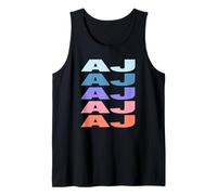 Funny Modern Repeated Text Design First Name AJ Camiseta sin Mangas