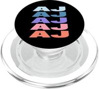 Funny Modern Repeated Text Design First Name AJ PopSockets PopGrip para MagSafe
