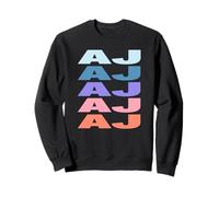 Funny Modern Repeated Text Design First Name AJ Sudadera