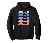 Funny Modern Repeated Text Design First Name AJ Sudadera con Capucha